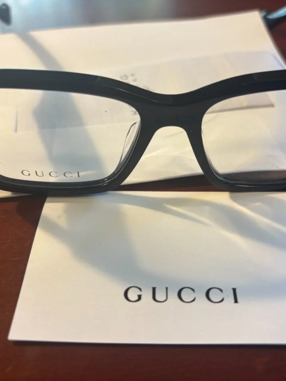Gucci GG1476OK 001 Black Eyeglasses Frames 55mm Square Optical Display New